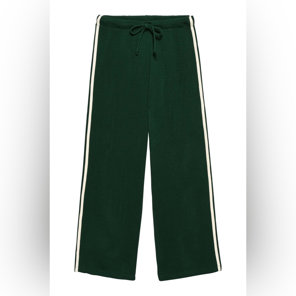 Donni Thermal Green Cropped Stripe Pants XXS